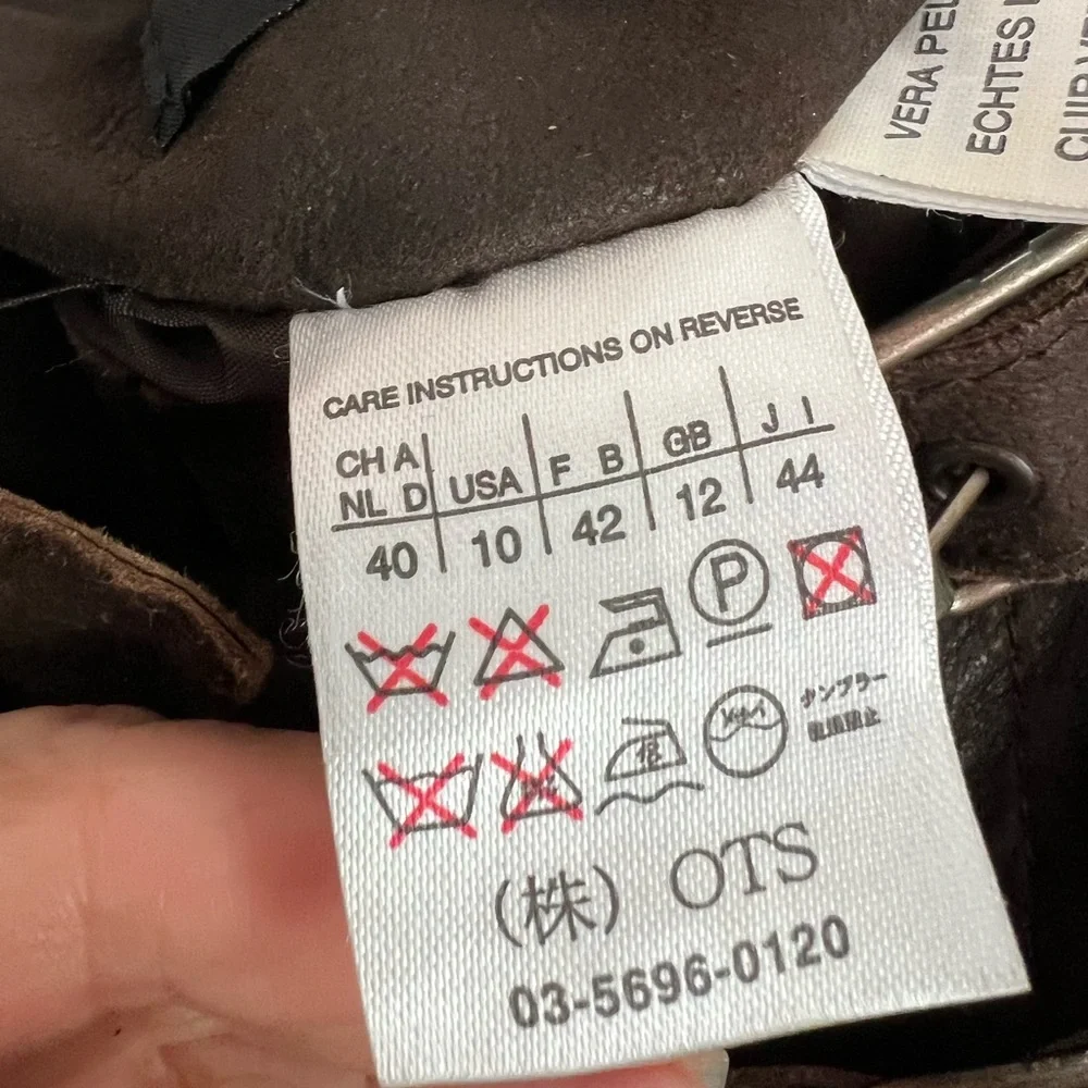 Max Mara Weekend Brown Vintage Leather pleated Midi Skirt Size 10 - Picture 5 of 6